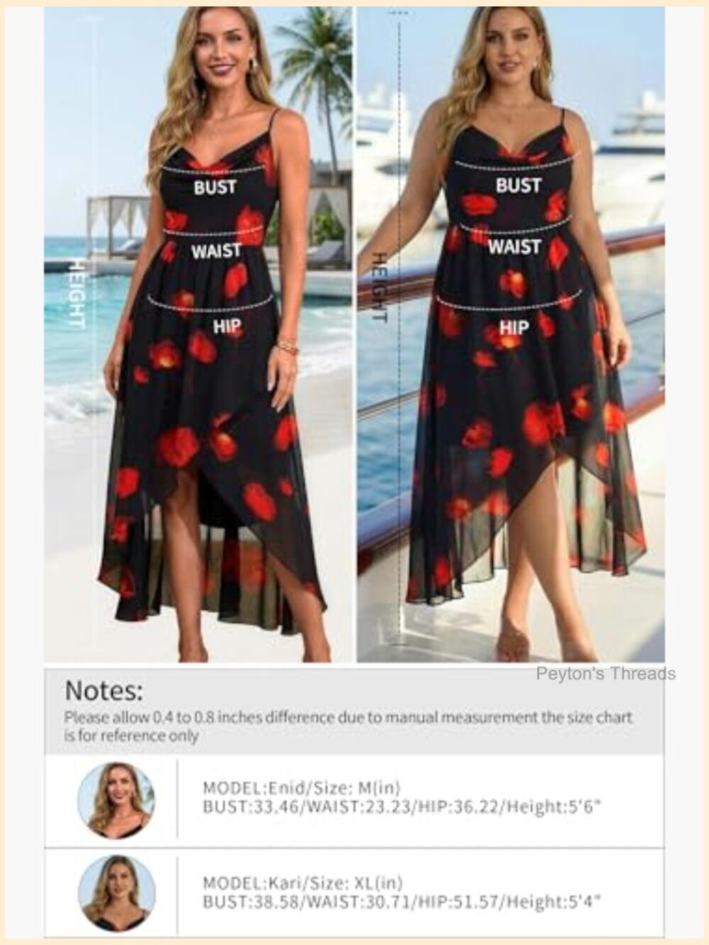 Floral Midi Dress Spaghetti Strap Cowl Neck A-Line Smocked Back Wedding Guest - Picture 6 of 7